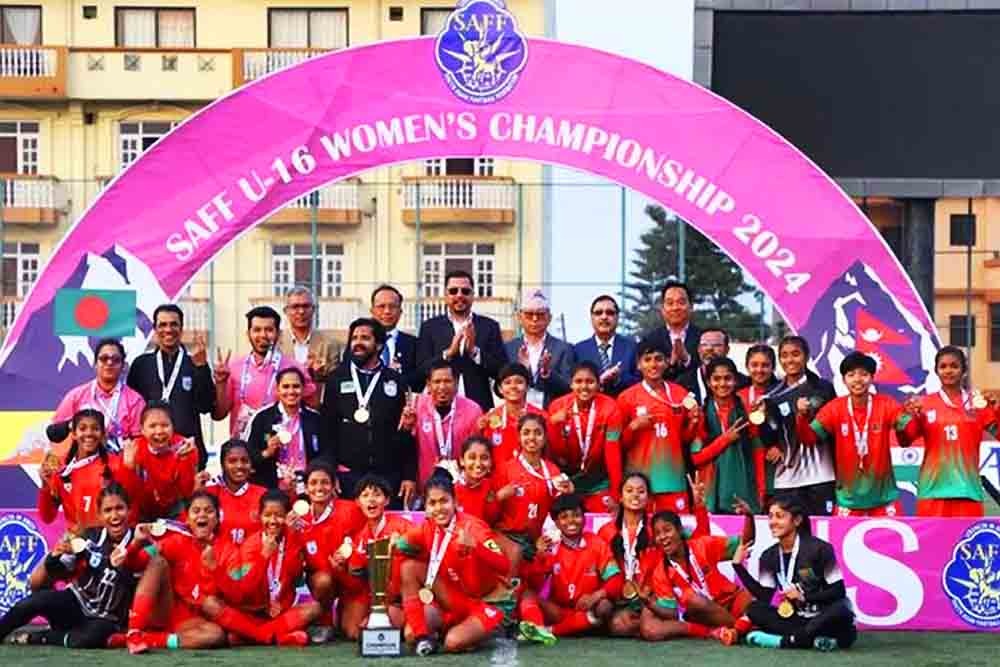 টাইব্রেকারে ভারতকে হারিয়ে অনূর্ধ্ব–১৬ সাফের বাংলাদেশের মেয়েরা চ্যাম্পিয়ন