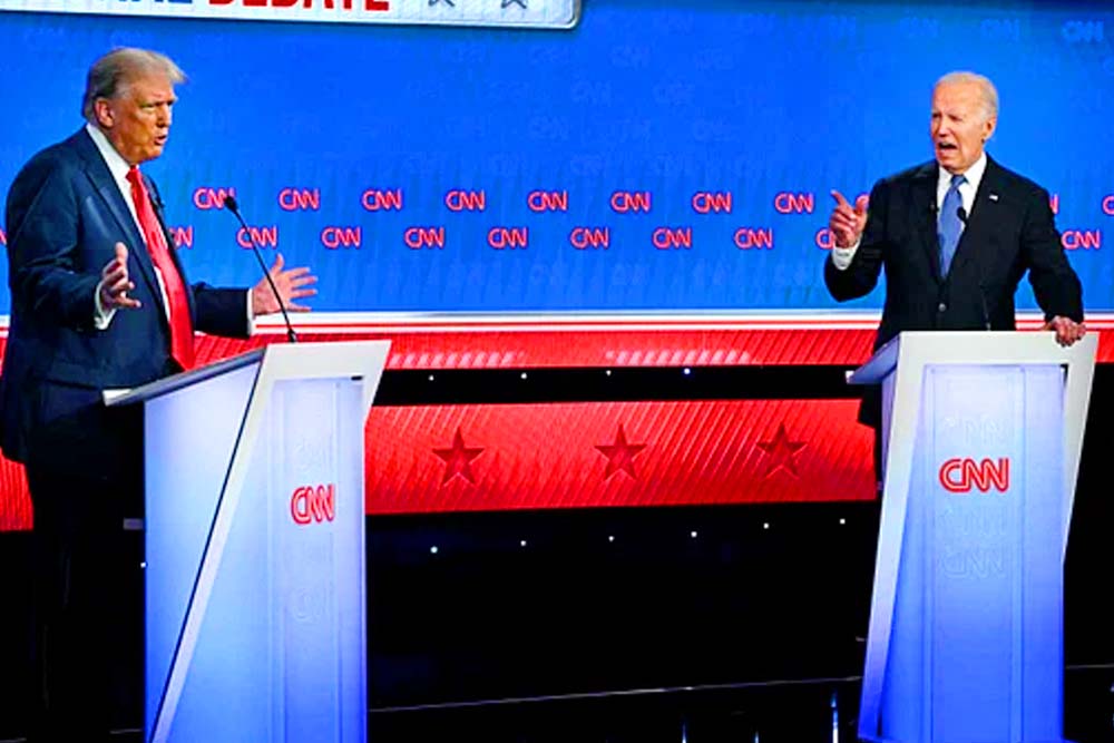 নির্বাচনী বিতর্কে মুখোমুখি বাইডেন ও ট্রাম্প