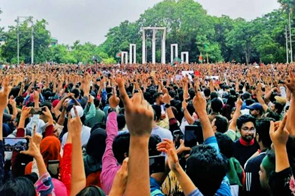 সরকার পদত্যাগের এক দফা দাবি ঘোষণা বৈষম্যবিরোধী ছাত্র আন্দোলনের