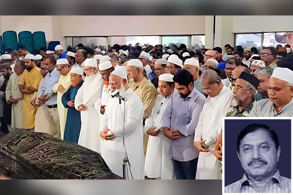 সাংবাদিক রুহুল আমিন গাজীর নামাজে জানাজা জাতীয় প্রেসক্লাবে অনুষ্ঠিত হয়