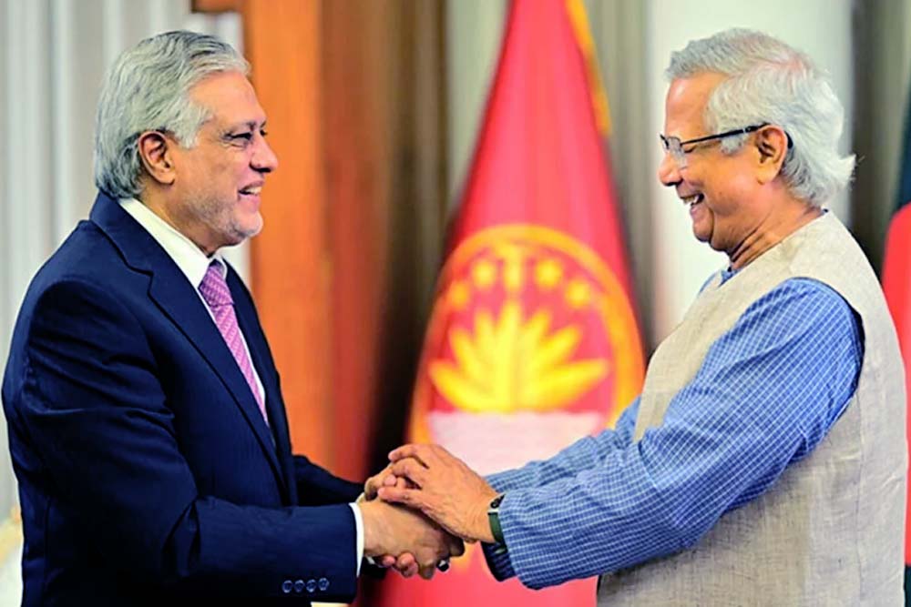 প্রধান উপদেষ্টার সঙ্গে পাকিস্তানের উপ-প্রধানমন্ত্রীর সাক্ষাৎ