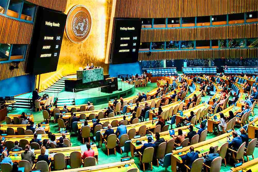 হামাসমুক্ত স্বাধীন ফিলিস্তিন রাষ্ট্র গঠনে জাতিসংঘের নতুন প্রস্তাব পাস