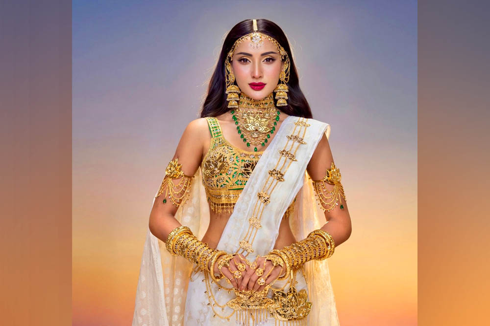 বাংলাদেশকে তুলে ধরলেন মিথিলা, জামদানি আর শাপলা ফুলে