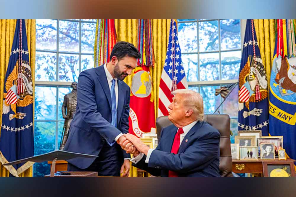 মামদানির হাত চাপড়ে, মজার ছলে ঘুষি দিয়ে ট্রাম্প কী বোঝালেন ?