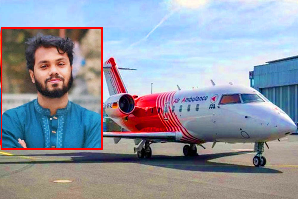 ওসমান হাদিকে নিয়ে এয়ার অ্যাম্বুলেন্স সিঙ্গাপুরের পথে