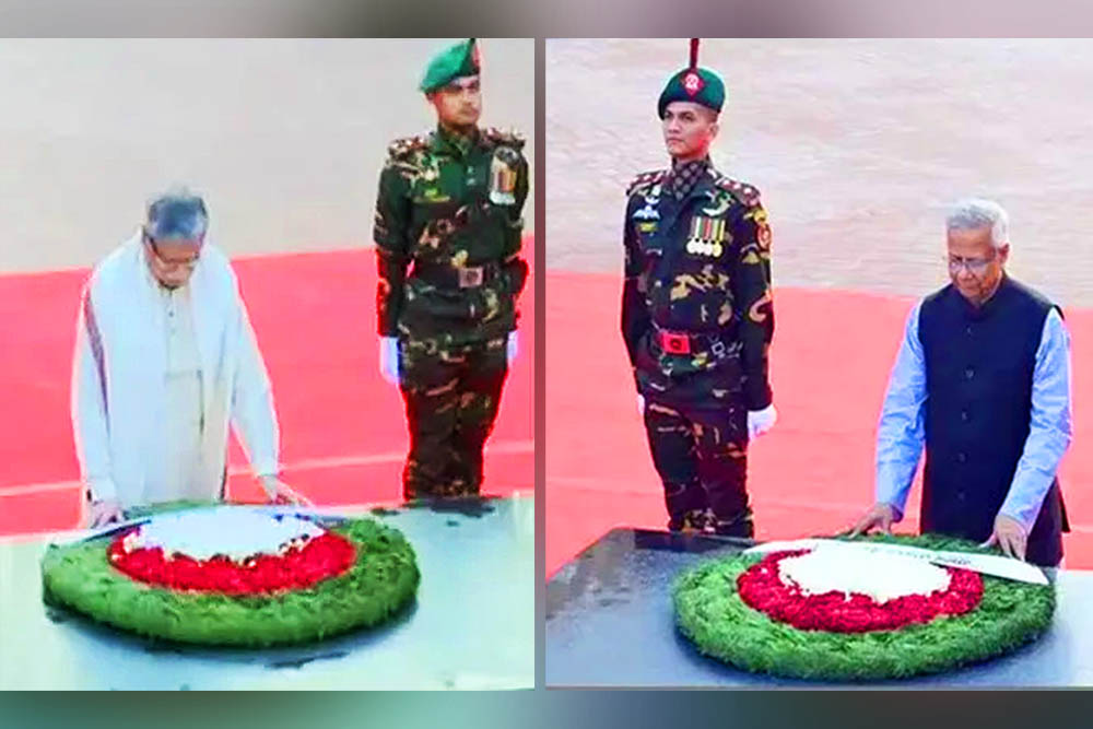 শহীদ বুদ্ধিজীবী স্মৃতিসৌধে রাষ্ট্রপতি ও প্রধান উপদেষ্টার শ্রদ্ধা