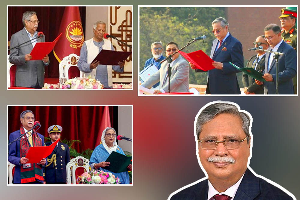 তিন বছরে তিন সরকারকে শপথ পড়ালেন রাষ্ট্রপতি সাহাবুদ্দিন