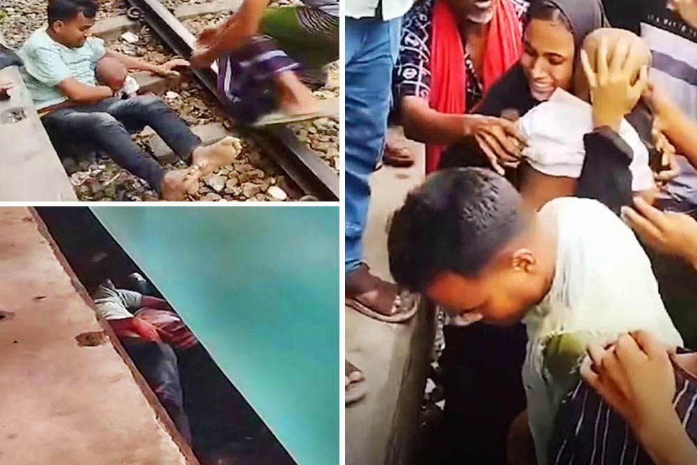 হাত ফসকে ট্রেনের নিচে ২ বছরের শিশু, জড়িয়ে ধরে শুয়ে থেকে রক্ষা করলেন বাবা