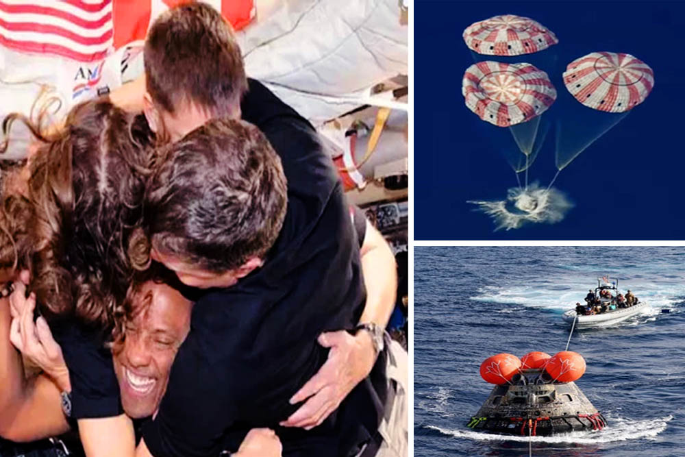 চন্দ্রাভিযান শেষে চার নভোচারী ফিরলেন পৃথিবীতে