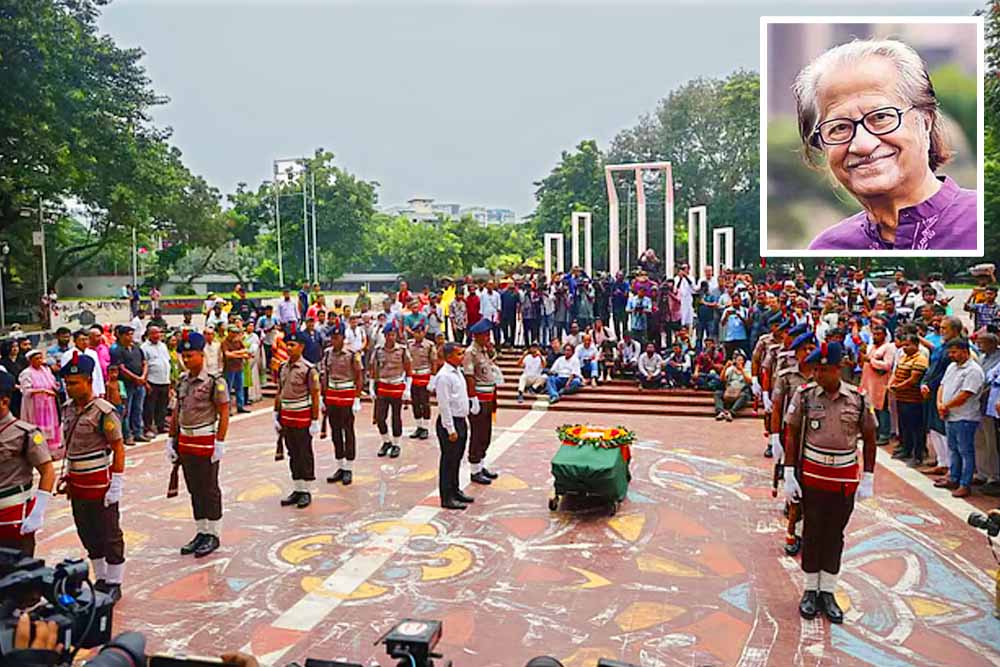 শহীদ মিনারে শিল্পী মুস্তাফা মনোয়ারকে সর্বস্তরের মানুষের শেষশ্রদ্ধা