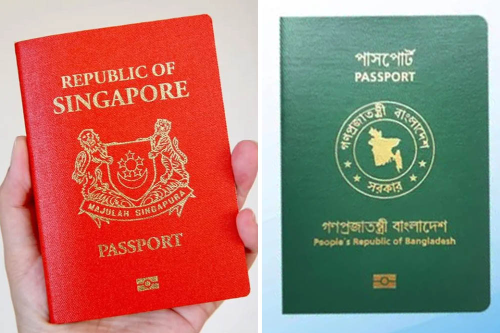 সবচেয়ে শক্তিশালী সিঙ্গাপুরের পাসপোর্ট, আর বাংলাদেশের অবস্থান কত ?