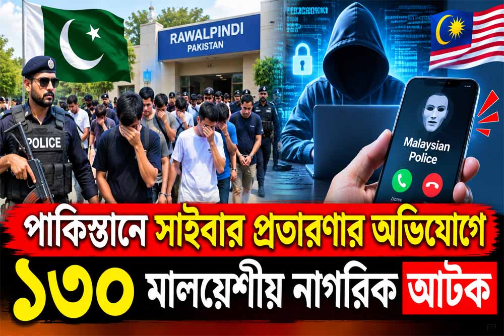 পাকিস্তানে সাইবার প্রতারণার অভিযোগে ১৩০ মালয়েশীয় নাগরিক আটক